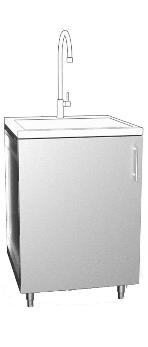 Full Single Door Outdoor Stainless Sink Cabinet