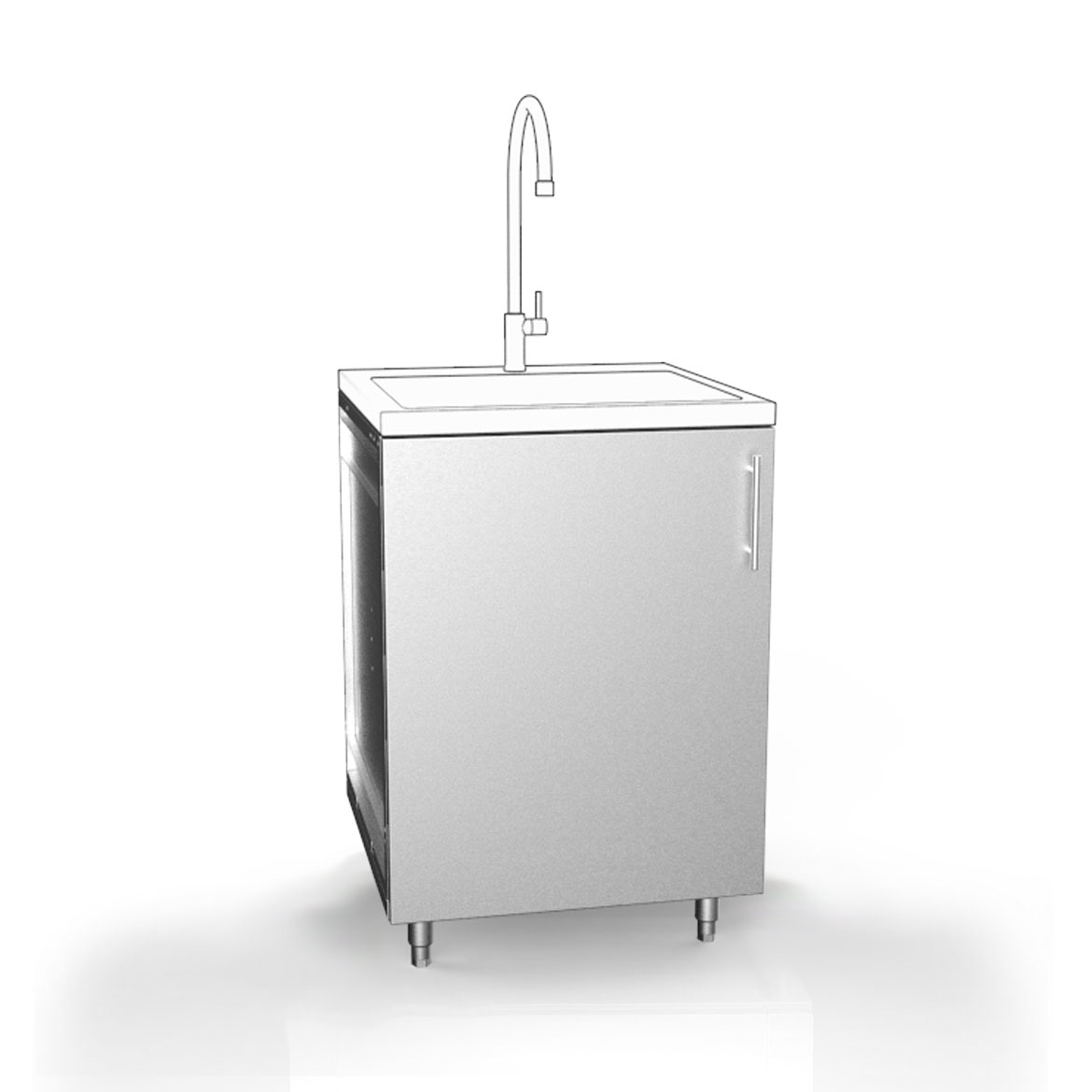 Full Single Door Outdoor Stainless Sink Cabinet