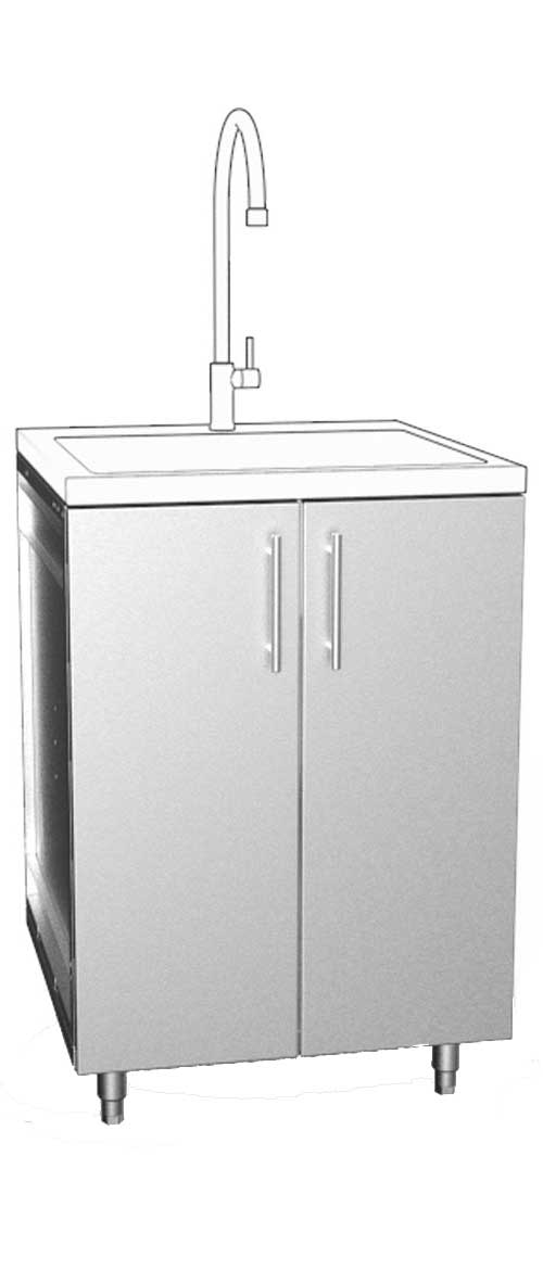 Double Door Outdoor Stainless Sink Cabinet