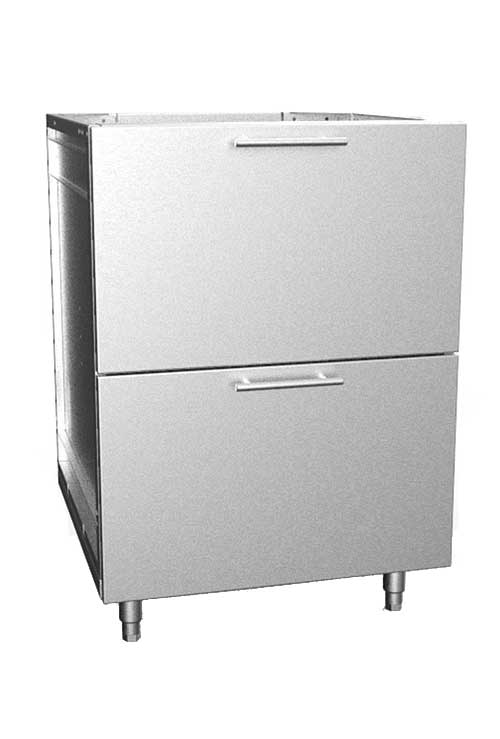 Two Half Drawers Outdoor Stainless Cabinet