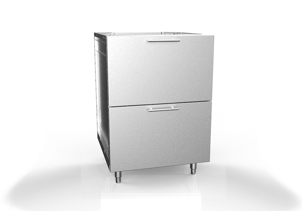 Two Half Drawers Outdoor Stainless Cabinet