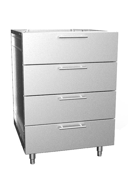 Four Quarter Drawers Outdoor Stainless Cabinet