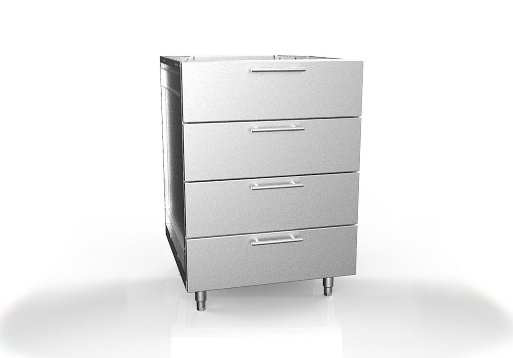 Four Quarter Drawers Outdoor Stainless Cabinet