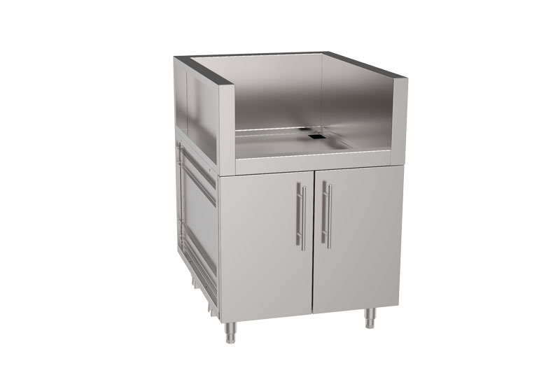 Side Burner with Double Door Stainless Cabinet