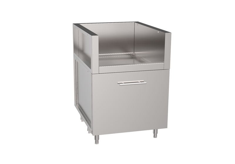 Side Burner with Pullout Drawer Stainless Cabinet