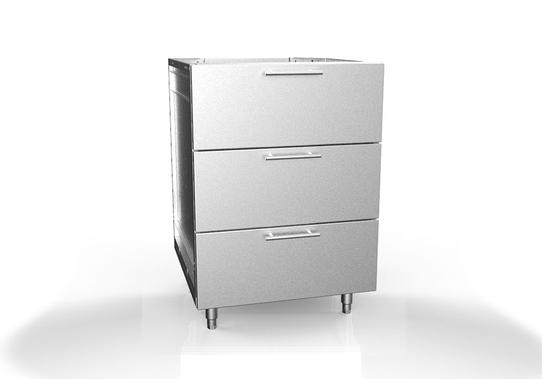 Three Third Drawers Outdoor Stainless Cabinet